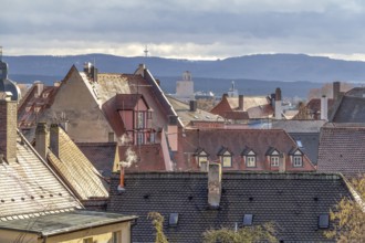 High angle view of Bamberg, a town in Upper Franconia in Bavaria, Germany