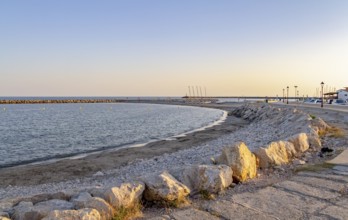 Coastal scenery at Saintes-Maries-de-la-Mer, the capital of the camargue in the south of France