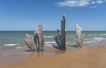 Sculpture at Omaha beach which was one of the five areas of the Allied invasion of German-occupied
