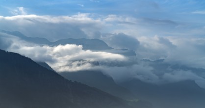 Clouded alpine scenery seen in northern Italy