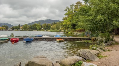 Waterside scenery around Gerardmer in France, a commune in the Vosges department in Grand Est in
