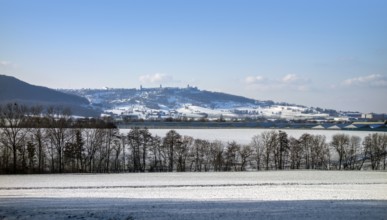 Idyllic winter scenery in Hohenlohe, a district in Southern Germany