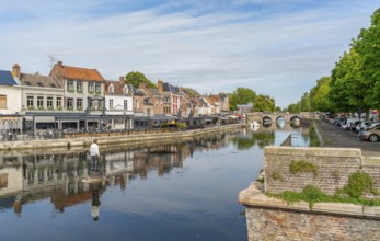Impression around Quai Belu on the banks of the Somme in Amiens, a city and commune in northern