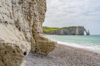 Coastal scenery around Etretat, a commune in the Seine-Maritime department in the Normandy region