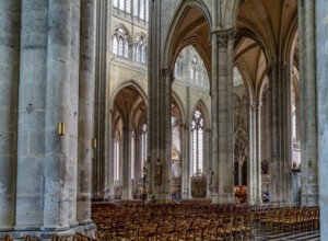 Scenery inside the Amiens Cathedral in Amiens, a city and commune in northern France. It is the