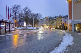 Evening Impression of Berchtesgaden in Bavaria in winter around Christmas time