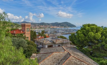 Scenery around Porto Maurizio in Oneglia, a former town in northern Italy on the Ligurian coast, in