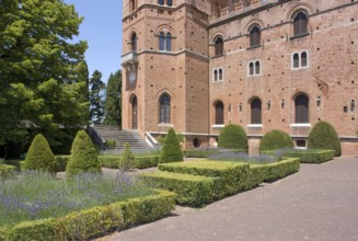 Idyllic scenery with parkway at Castle of Brolio near Gaiole in Chianti, located in the italian