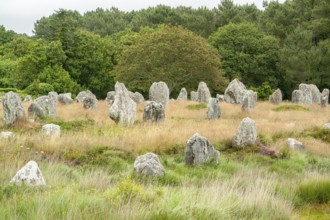 Scenery around the Carnac stones, a megalithic site in Brittany, France