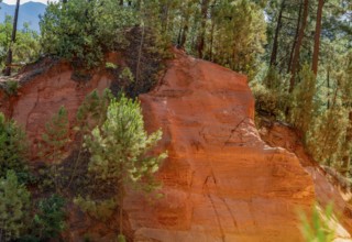 Impression around the Ochre Path near Roussillon, a commune in the Vaucluse department of the