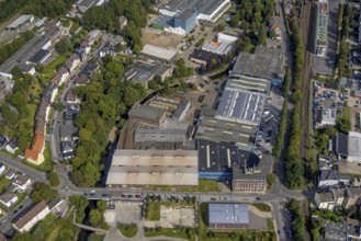 Aerial view, industrial area at the river Ennepe at Mühlenstraße corner Jahnstraße in the district