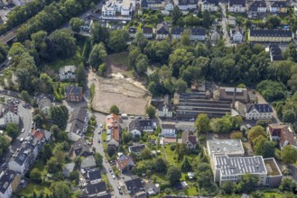 Aerial view, Pestalozzi primary school and wasteland next to Alte Gießerei vom Bruch in Gevelsberg,