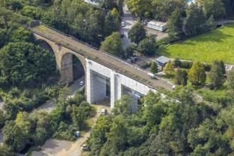 Aerial view, renovation of the disused railway viaduct Stefansbachtal in the district Klostermark