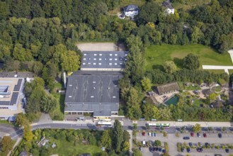 Aerial view, gymnasium and sports hall West in the district Klostermark in Gevelsberg, Ruhr area,