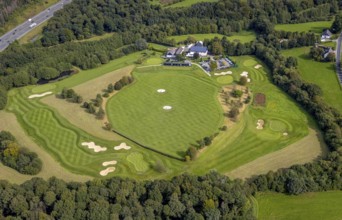Aerial view, golf course Gut Berge in the district Berge in Gevelsberg, Ruhr area, North