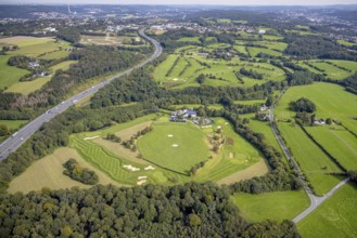 Aerial view, golf course Gut Berge in the district Berge in Gevelsberg, Ruhr area, North