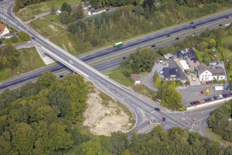 Aerial view, New bridge of the Eichholzstraße over the motorway A1 in the district Silschede in