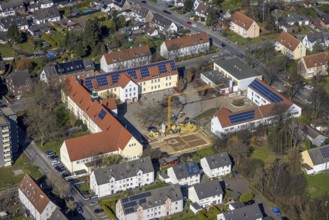 Aerial view, construction site at the Südparkschule, Brauck, Gladbeck, Ruhr area, North