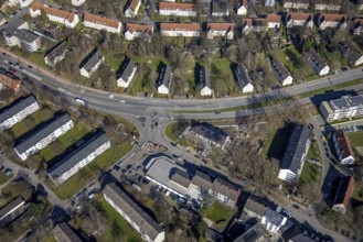 Aerial view, future construction site Horster Straße and Wiesmannstraße corner Breukerstraße,