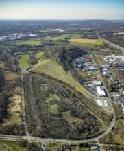 Aerial view, Moltke slagheap, industrial estate Europastrasse, Brauck, Gladbeck, Ruhr area, North