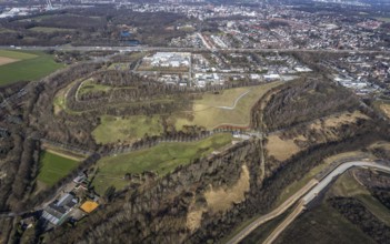 Aerial view, Moltke slagheap, industrial estate Europastrasse, Brauck, Gladbeck, Ruhr area, North