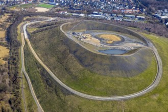 Aerial view, Mottbruchhalde, construction site for wind turbine, wind power plant, Brauck,