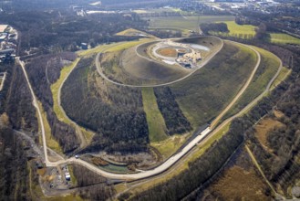 Aerial view, Mottbruchhalde, construction site for wind turbine, wind power plant, Brauck,