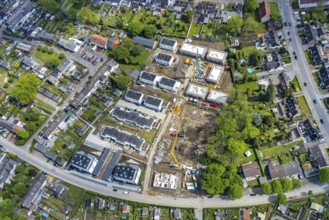 Aerial view, construction site and new development area Alter Sportplatz, Rosenhügel, Brauck,