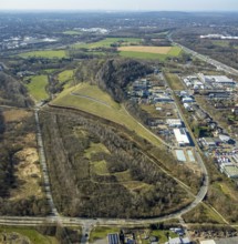 Aerial view, Moltke slagheap, industrial estate Europastrasse, Brauck, Gladbeck, Ruhr area, North