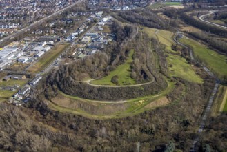 Aerial view, Moltke slagheap, industrial estate Europastrasse, Brauck, Gladbeck, Ruhr area, North