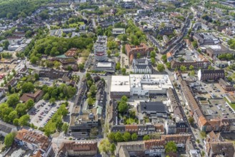 Aerial view, City Hall Gladbeck, Sparkasse Tower, Hoch10 office building, Viktoria-Quartier, city