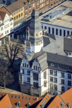 Aerial view, town hall with tower, Gladbeck, Ruhr area, North Rhine-Westphalia, Germany, old town