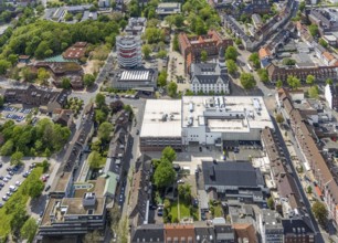 Aerial view, City Hall Gladbeck, Sparkasse Tower, Hoch10 office building, Viktoria-Quartier, city