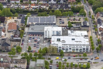 Aerial photo, construction site Glückauf-Center, planned refurbishment and renovation, MArktplatz