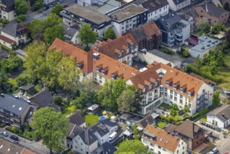 Aerial view, senior citizens' housing estate, Wohnpark Luisenhof, Zweckel, Gladbeck, Ruhr area,