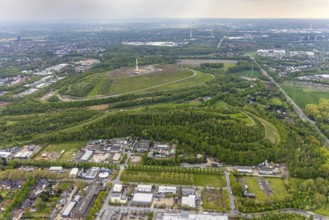 Aerial photo, Moltke spoil tip, construction site for wind turbine on the Mottbruch spoil tip,
