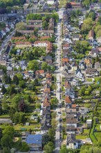 Aerial view, residential area Erlenstraße in Zweckel, Gladbeck, Ruhr area, North Rhine-Westphalia,