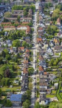 Aerial view, residential area Erlenstraße in Zweckel, Gladbeck, Ruhr area, North Rhine-Westphalia,