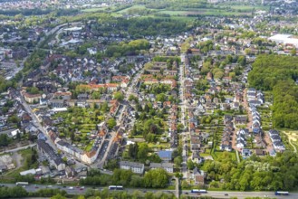 Aerial view, residential area Erlenstraße in Zweckel, Gladbeck, Ruhr area, North Rhine-Westphalia,
