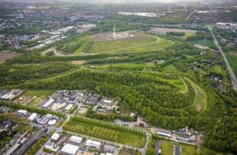 Aerial photo, Moltke spoil tip, construction site for wind turbine on the Mottbruch spoil tip,