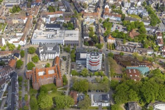 Aerial view, City Hall Gladbeck, Sparkasse Tower, Hoch10 office building, Viktoria-Quartier, city