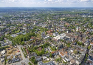 Aerial view, City Hall Gladbeck, Sparkasse Tower, Hoch10 office building, Viktoria-Quartier, city