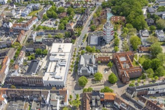 Aerial view, City Hall Gladbeck, Sparkasse Tower, Hoch10 office building, Viktoria-Quartier, city