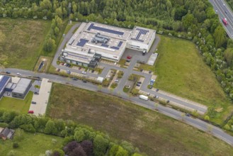 Aerial view, industrial estate Heinrich-Hertz-Straße, Lenord und Baür Werk 2, Rentfort, Gladbeck,