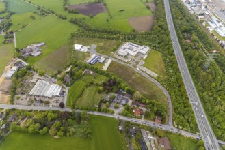 Aerial view, industrial estate Heinrich-Hertz-Straße, Lenord und Baür Werk 2, Rentfort, Gladbeck,