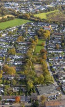 Aerial view, park and playground Otto-Hue-Straße in the district Beckhausen in Gelsenkirchen, Ruhr