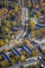 Aerial view, construction site on the Wiesmannstraße Kärntener Ring in the district Brauck in