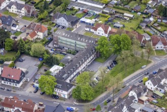 Aerial view, commercial centre Händelstraße, Zweckel, Gladbeck, Ruhr area, North Rhine-Westphalia,