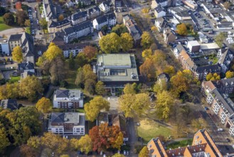 Aerial view, indoor swimming pool of the city Gladbeck in Gladbeck, Ruhr area, North