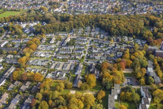 Aerial view, housing estate Paul-Löbe-Straße and Marcq-En-Baroeul-Straße in the district Rentfort